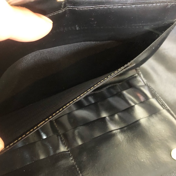 FENDI PEQUIN PECAN Black and Grey Stripe Full Length Trifold Wallet - Picture 10 of 16